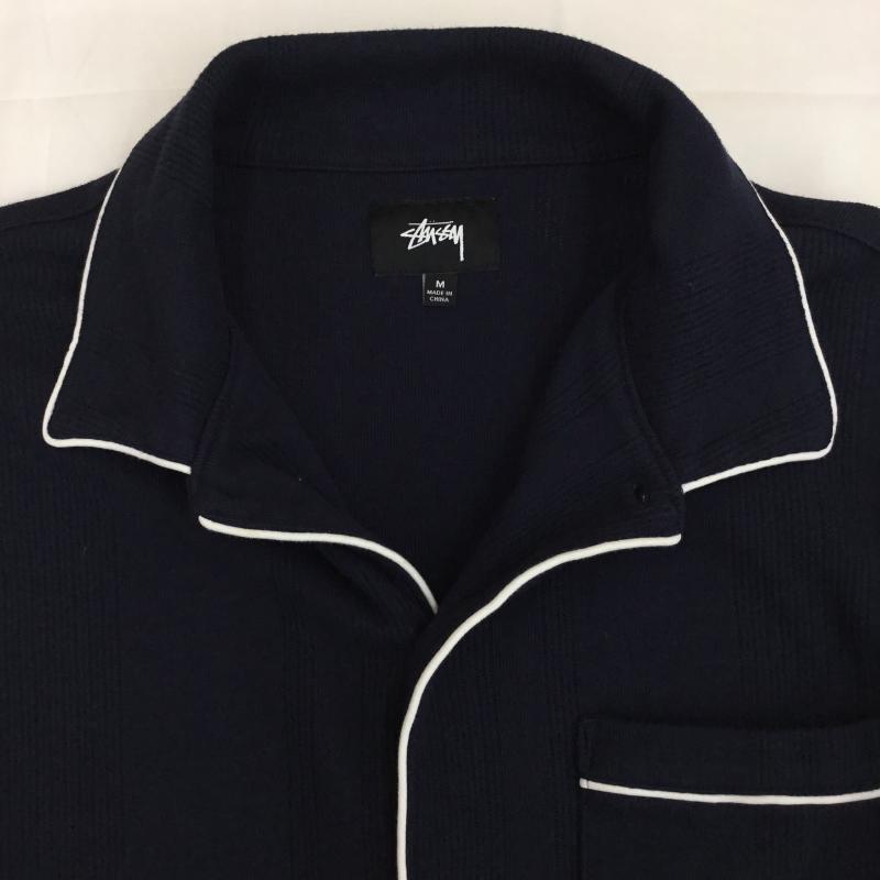 ステューシー STUSSY シャツ、ブラウス 半袖 Johnny Shirt M ロゴ、文字 紺 / ネイビー / navy メンズ USED 古着 中古 10153463