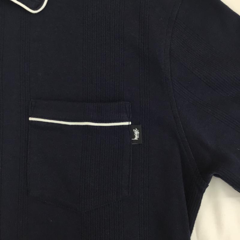 ステューシー STUSSY シャツ、ブラウス 半袖 Johnny Shirt M ロゴ、文字 紺 / ネイビー / navy メンズ USED 古着 中古 10153463