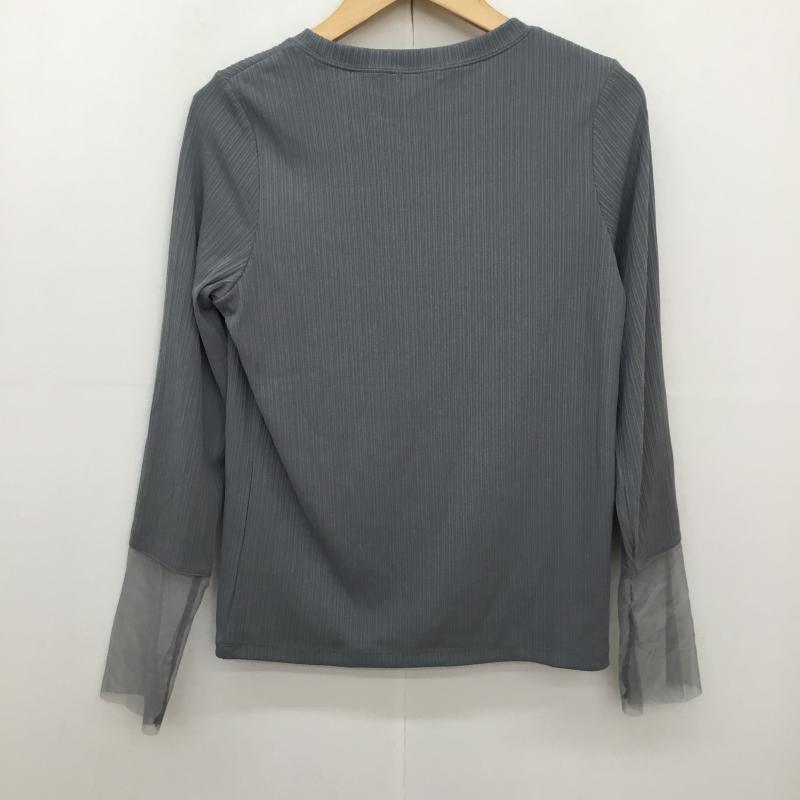 アースミュージックアンドエコロジー earth music&ecology カットソー 長袖 FREE 無地 灰 / グレー / gray X 青 / ブルー / blue レディース USED 古着 中古 10153466