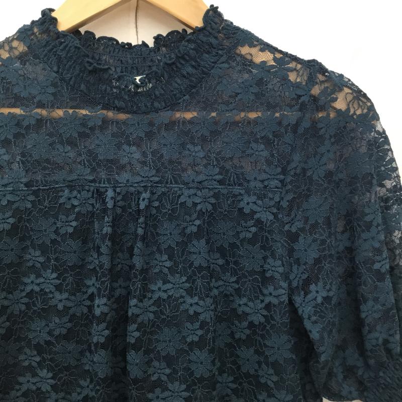 アースミュージックアンドエコロジー earth music&ecology カットソー 半袖 S レース柄 X 花柄 緑 / グリーン / green レディース USED 古着 中古 10153467