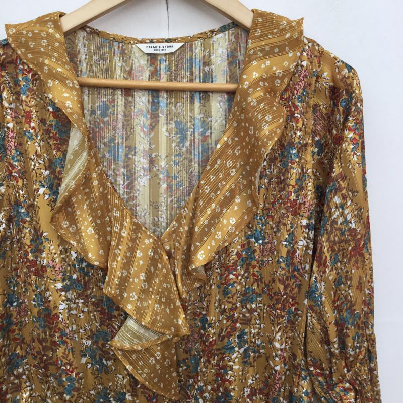 フリークスストア FREAK S STORE シャツ、ブラウス 長袖 FREE 花柄 黄 / イエロー / yellow レディース USED 古着 中古 10153469