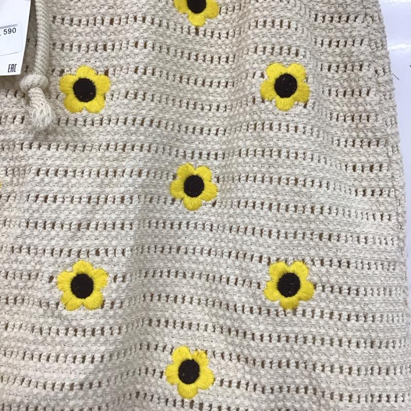 ザラ ZARA スカート ミニスカート ひまわり タグ付 L 無地 オフホワイト / オフホワイト / レディース USED 古着 中古 10153473