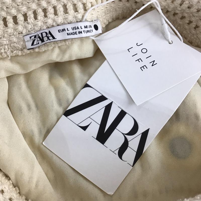 ザラ ZARA スカート ミニスカート ひまわり タグ付 L 無地 オフホワイト / オフホワイト / レディース USED 古着 中古 10153473
