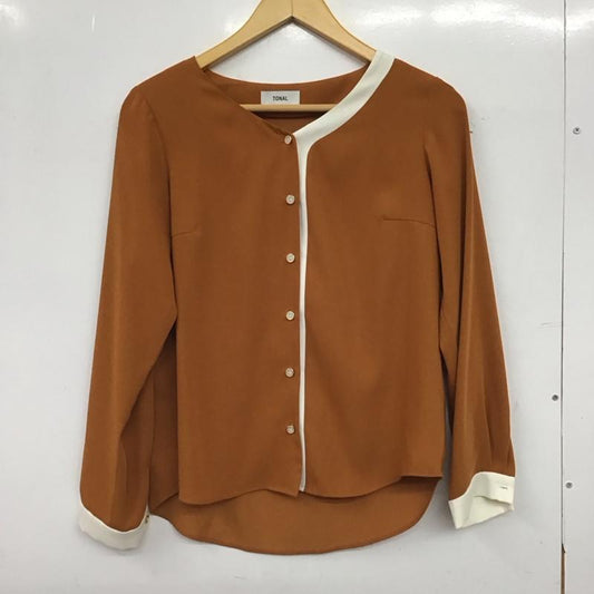 トーナル TONAL シャツ、ブラウス 長袖 38 無地 茶 / ブラウン / brown レディース USED 古着 中古 10153487