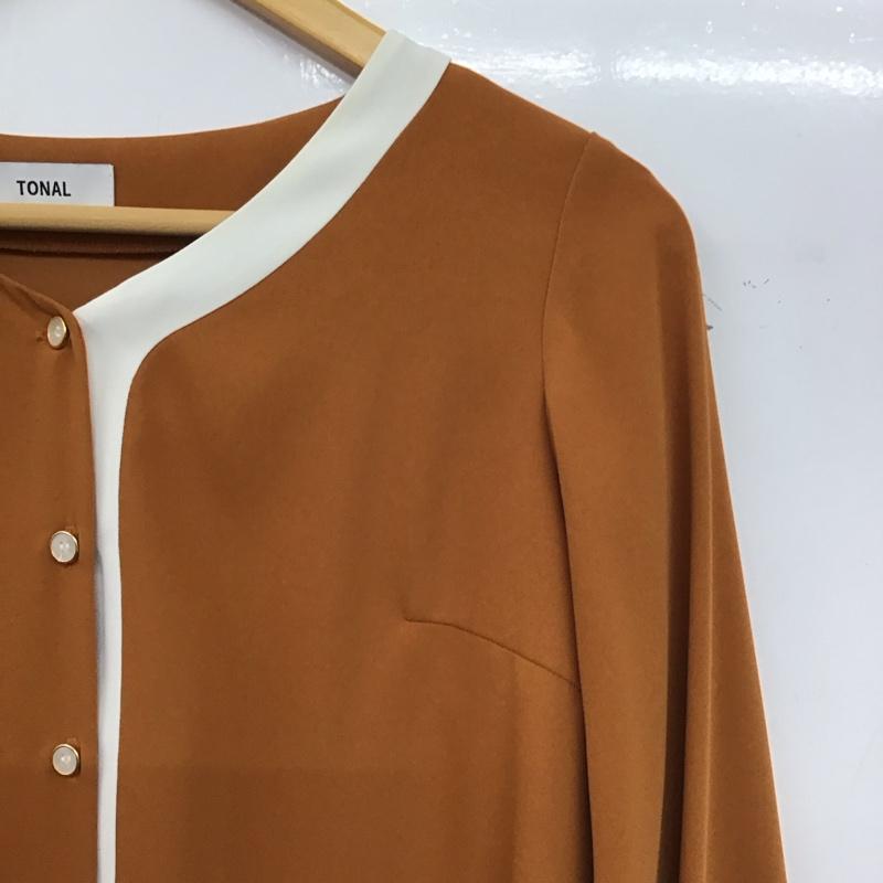 トーナル TONAL シャツ、ブラウス 長袖 38 無地 茶 / ブラウン / brown レディース USED 古着 中古 10153487