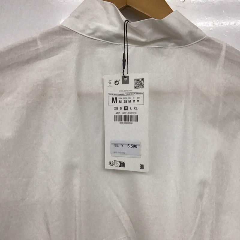 ザラ ZARA シャツ、ブラウス 長袖 M 無地 白 / ホワイト / white レディース USED 古着 中古 10153502