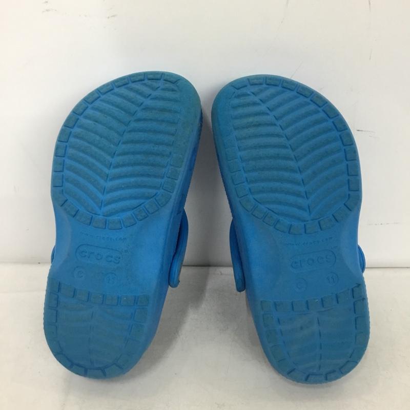 クロックス crocs シューズ シューズ 207013 キッズ バヤ クロッグ C11 サンダル ロゴ、文字 青 / ブルー / blue ボーイズ USED 古着 中古 10153505