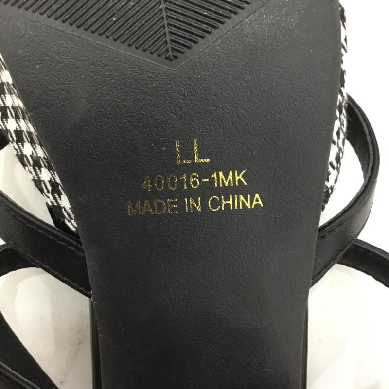 古着 USED サンダル サンダル MKダブル柄リボンパンプス melume ミュール LL LL 千鳥格子 黒 / ブラック / black X 白 / ホワイト / white レディース USED 古着 中古 10153510