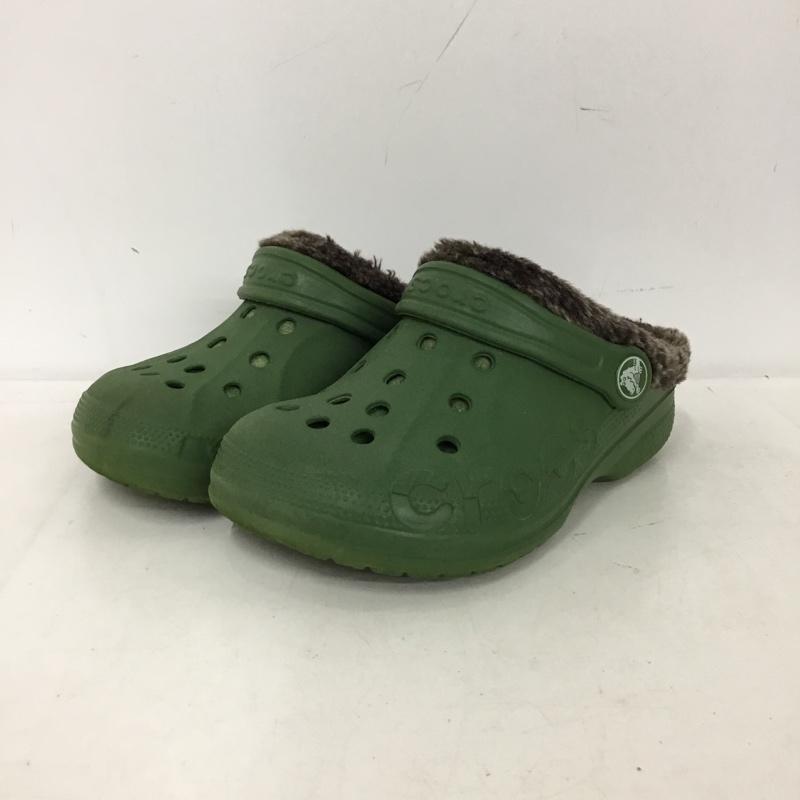 クロックス crocs シューズ シューズ バヤ ラインド クロッグ ボア C11 キッズ ロゴ、文字 カーキ / カーキ / khaki ボーイズ USED 古着 中古 10153512
