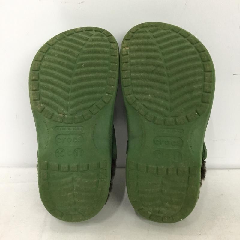 クロックス crocs シューズ シューズ バヤ ラインド クロッグ ボア C11 キッズ ロゴ、文字 カーキ / カーキ / khaki ボーイズ USED 古着 中古 10153512