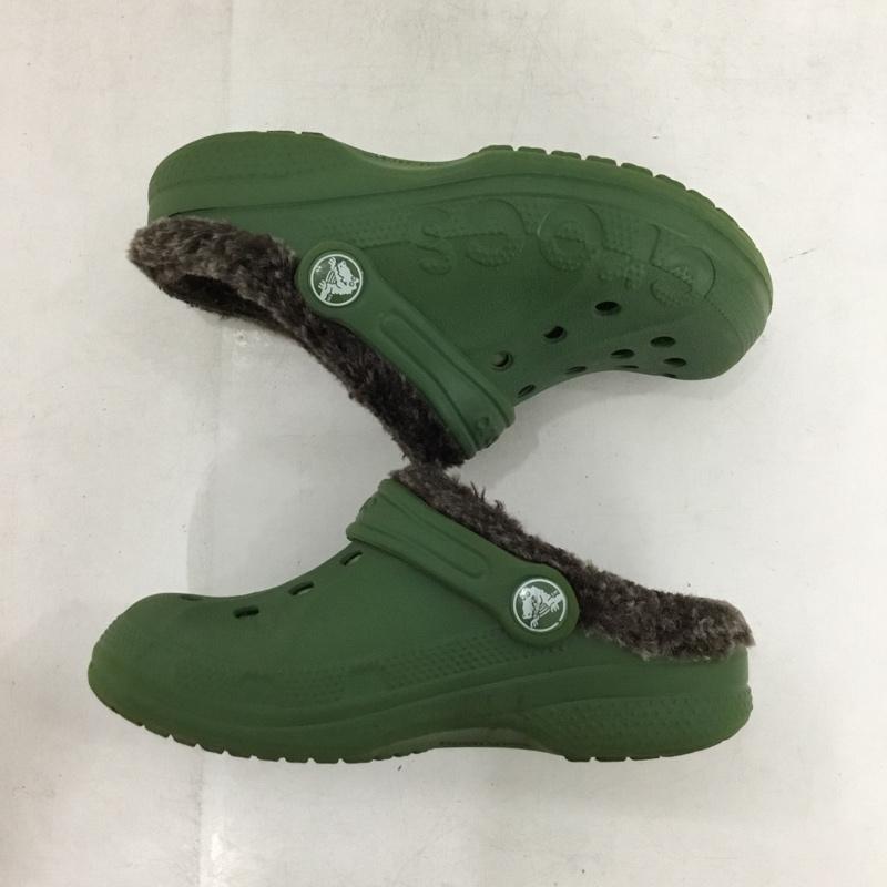 クロックス crocs シューズ シューズ バヤ ラインド クロッグ ボア C11 キッズ ロゴ、文字 カーキ / カーキ / khaki ボーイズ USED 古着 中古 10153512