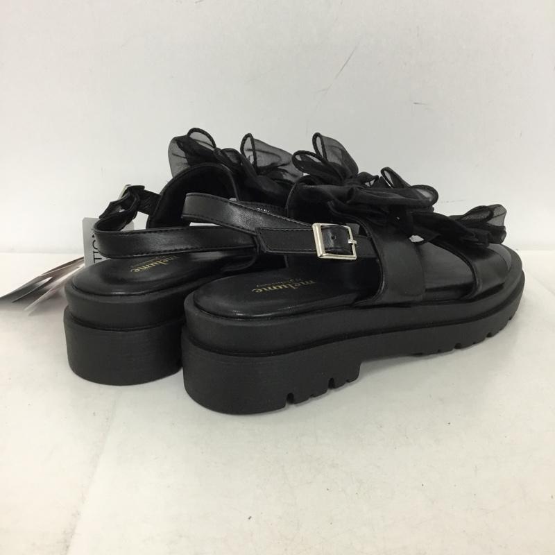 古着 USED サンダル サンダル melume レースリボンサンダル LL タグ付き LL 無地 黒 / ブラック / black レディース USED 古着 中古 10153513