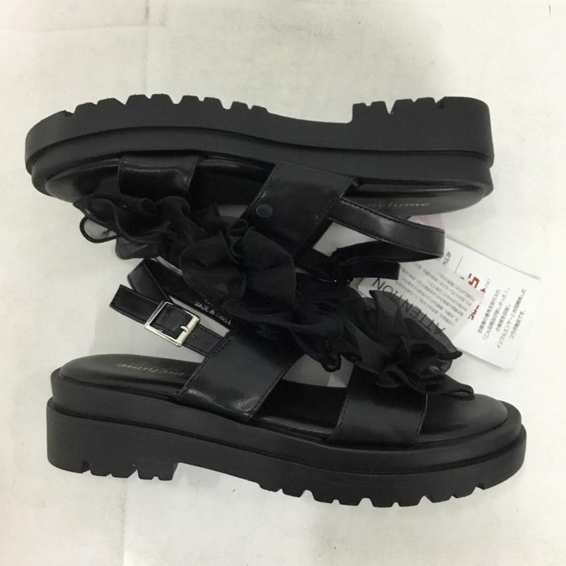 古着 USED サンダル サンダル melume レースリボンサンダル LL タグ付き LL 無地 黒 / ブラック / black レディース USED 古着 中古 10153513