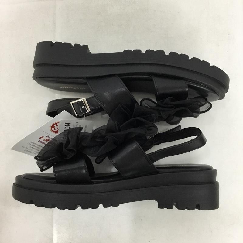 古着 USED サンダル サンダル melume レースリボンサンダル LL タグ付き LL 無地 黒 / ブラック / black レディース USED 古着 中古 10153513