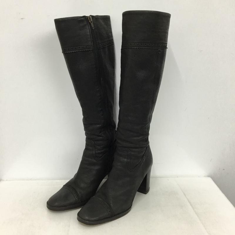 マーガレット・ハウエルアイデア MARGARET HOWELL idea ブーツ ロングブーツ サイドファスナー 23.5 23.5cm 無地 黒 / ブラック / black レディース USED 古着 中古 10153521