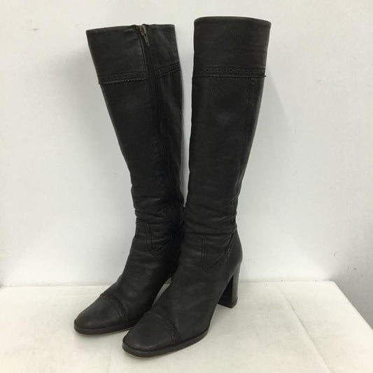 マーガレット・ハウエルアイデア MARGARET HOWELL idea ブーツ ロングブーツ サイドファスナー 23.5 23.5cm 無地 黒 / ブラック / black レディース USED 古着 中古 10153521