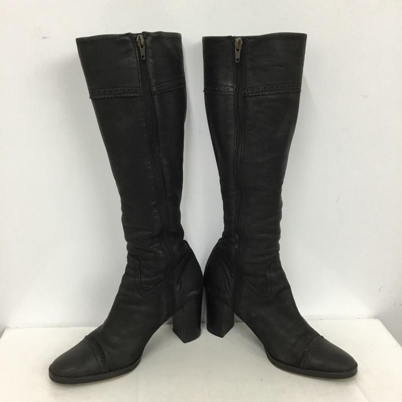 マーガレット・ハウエルアイデア MARGARET HOWELL idea ブーツ ロングブーツ サイドファスナー 23.5 23.5cm 無地 黒 / ブラック / black レディース USED 古着 中古 10153521