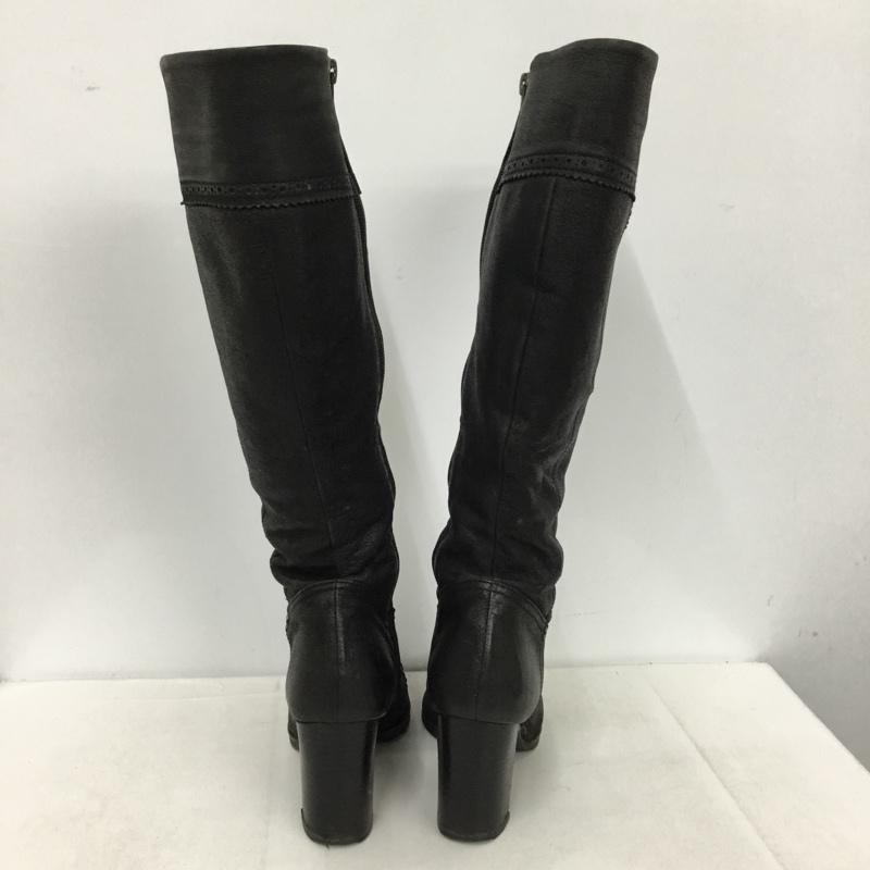 マーガレット・ハウエルアイデア MARGARET HOWELL idea ブーツ ロングブーツ サイドファスナー 23.5 23.5cm 無地 黒 / ブラック / black レディース USED 古着 中古 10153521