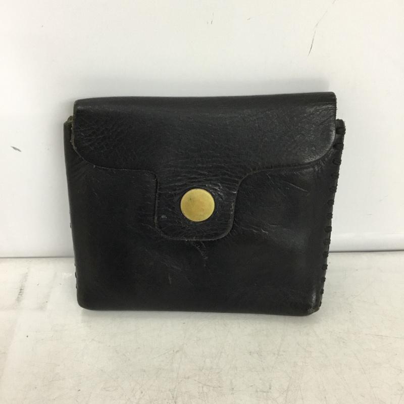 ホーボー hobo 財布 コンパクト財布 レザー ミニ財布 ロゴ、文字 黒 / ブラック / black メンズ USED 古着 中古 10153522