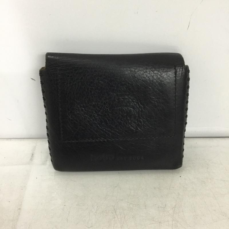 ホーボー hobo 財布 コンパクト財布 レザー ミニ財布 ロゴ、文字 黒 / ブラック / black メンズ USED 古着 中古 10153522