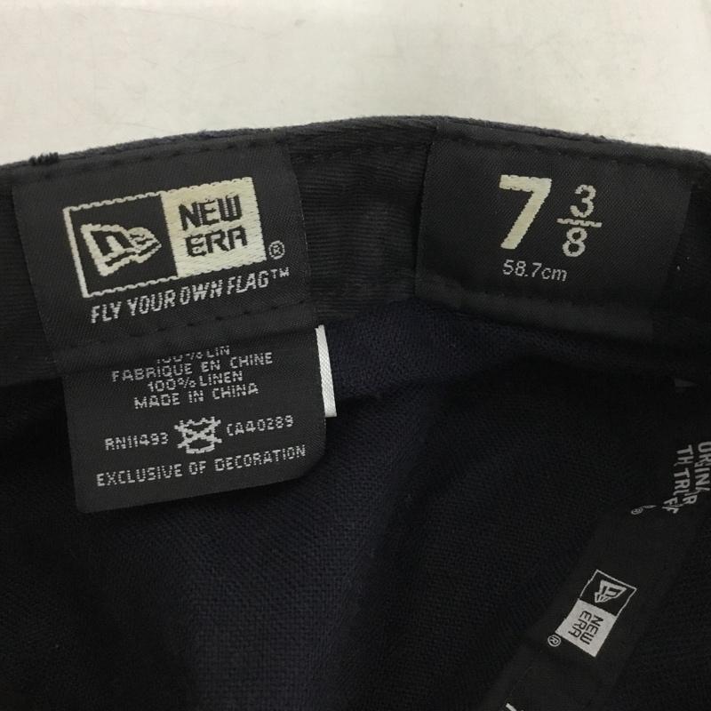ニューエラ NEW ERA 帽子 キャップ 58.7cm ワークキャップ ロゴ、文字 紺 / ネイビー / navy メンズ USED 古着 中古 10153525