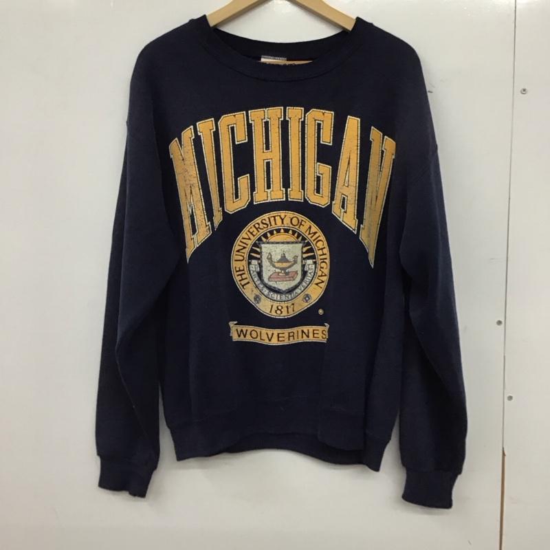 古着 USED トレーナー 長袖 長袖トレーナー スウェット クルーネック プルオーバー L プリント 紺 / ネイビー / navy メンズ USED 古着 中古 10153531