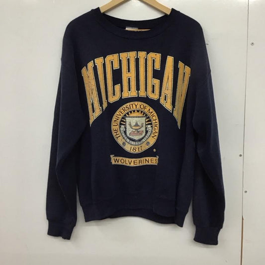 古着 USED トレーナー 長袖 長袖トレーナー スウェット クルーネック プルオーバー L プリント 紺 / ネイビー / navy メンズ USED 古着 中古 10153531