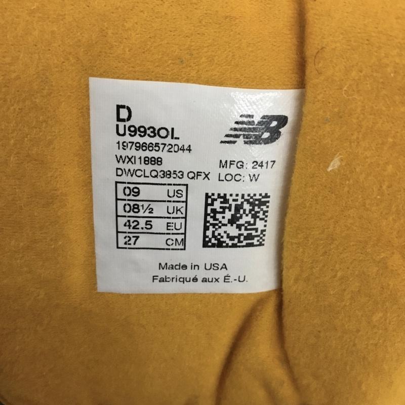 ニューバランス New Balance スニーカー スニーカー U990OL Made in USA 27cm 箱有 27.0cm ロゴ、文字 カーキ / カーキ / khaki メンズ USED 古着 中古 10153534