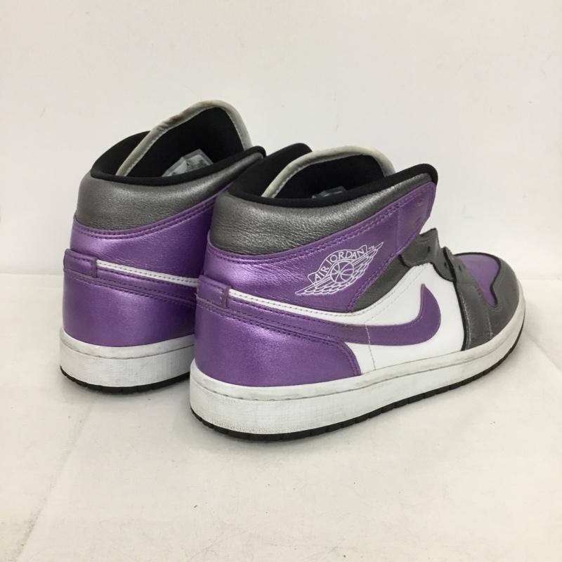ナイキ NIKE スニーカー スニーカー HJ5911-105 AIR JORDAN 1 MID SE 27cm 箱有 27.0cm ロゴ、文字 白 / ホワイト / white X 紫 / パープル / purple X 灰 / グレー / gray メンズ USED 古着 中古 10153535
