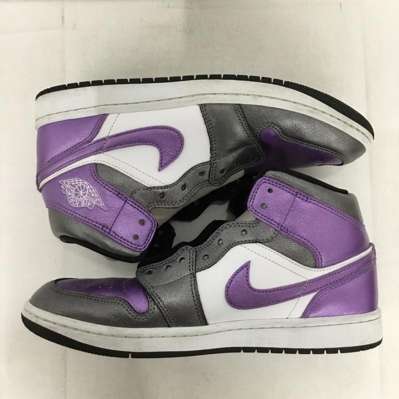 ナイキ NIKE スニーカー スニーカー HJ5911-105 AIR JORDAN 1 MID SE 27cm 箱有 27.0cm ロゴ、文字 白 / ホワイト / white X 紫 / パープル / purple X 灰 / グレー / gray メンズ USED 古着 中古 10153535
