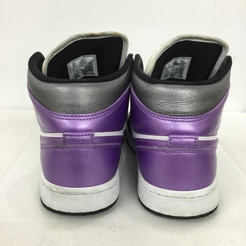 ナイキ NIKE スニーカー スニーカー HJ5911-105 AIR JORDAN 1 MID SE 27cm 箱有 27.0cm ロゴ、文字 白 / ホワイト / white X 紫 / パープル / purple X 灰 / グレー / gray メンズ USED 古着 中古 10153535