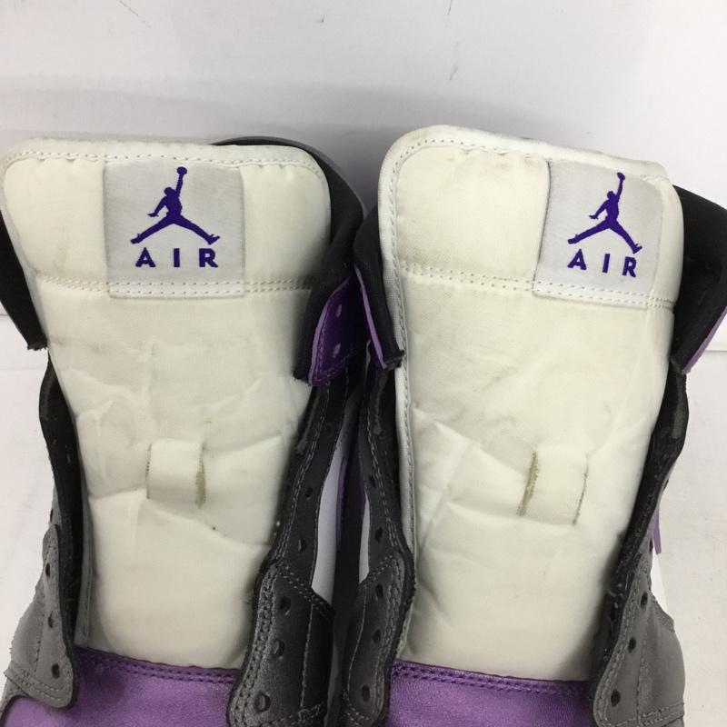 ナイキ NIKE スニーカー スニーカー HJ5911-105 AIR JORDAN 1 MID SE 27cm 箱有 27.0cm ロゴ、文字 白 / ホワイト / white X 紫 / パープル / purple X 灰 / グレー / gray メンズ USED 古着 中古 10153535