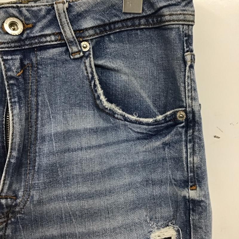 ザラ ZARA パンツ デニム、ジーンズ デニムパンツ スリムパンツ カジュアルパンツ ストレッチパンツ 42インチ ダメージ加工 インディゴ / インディゴ / Indigo メンズ USED 古着 中古 10153540