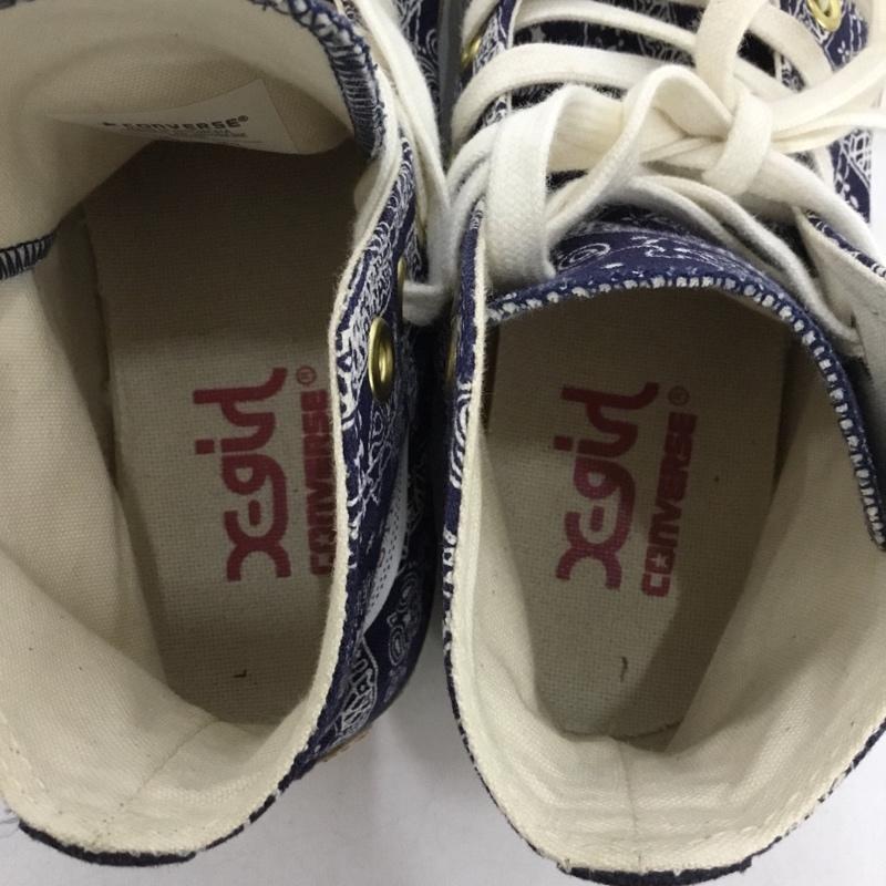 コンバース CONVERSE スニーカー スニーカー 1CK299 X-girl コラボ ALL STAR XG HI 23.5cm 23.5cm 総柄 紺 / ネイビー / navy レディース USED 古着 中古 10153545