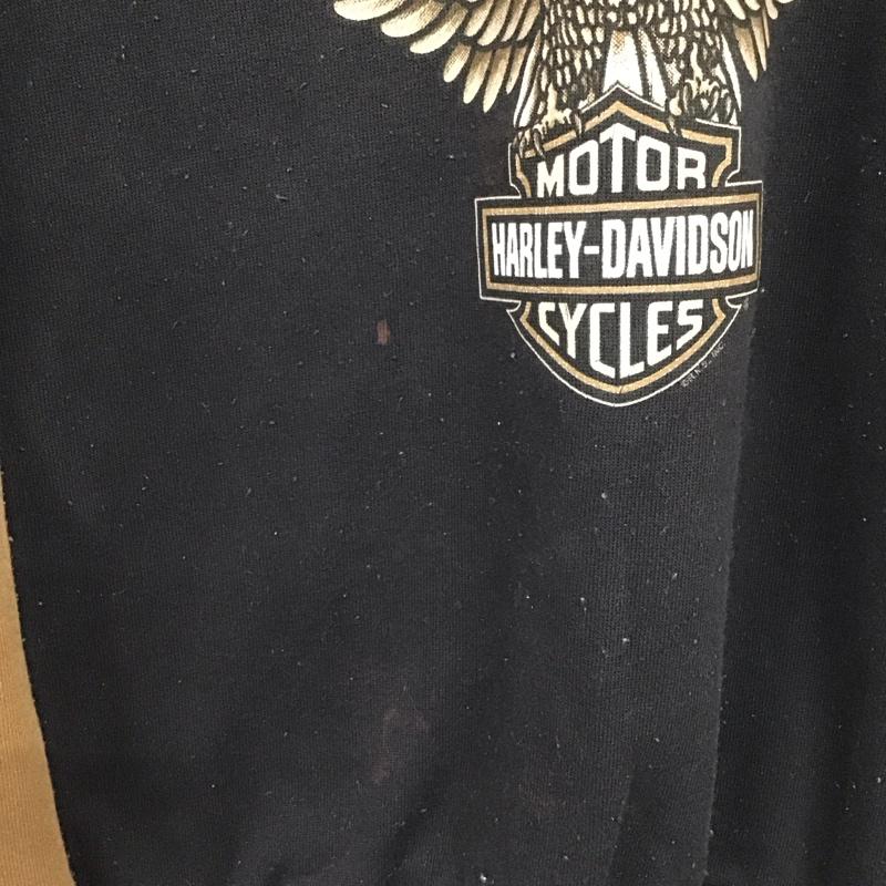 ハーレーダビッドソン Harley-Davidson トレーナー 長袖 長袖トレーナー ヘンリーネック 古着 L プリント 黒 / ブラック / black メンズ USED 古着 中古 10153546