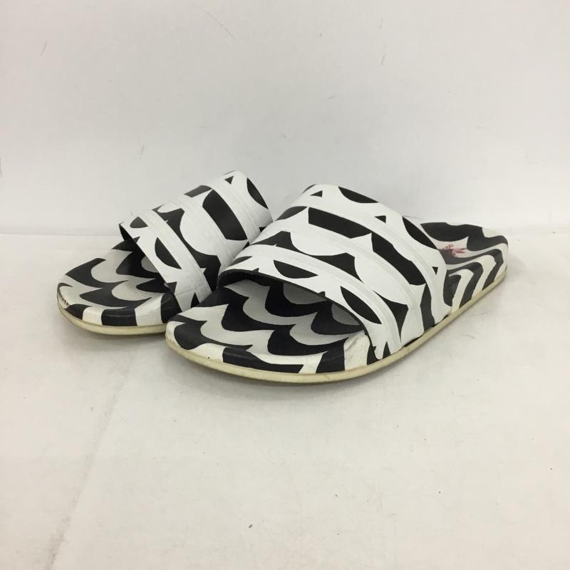 アディダス adidas サンダル サンダル GW7536 Adilette marimekko マリメッコ 24.5cm 24.5cm 総柄 白 / ホワイト / white X 黒 / ブラック / black レディース USED 古着 中古 10153548