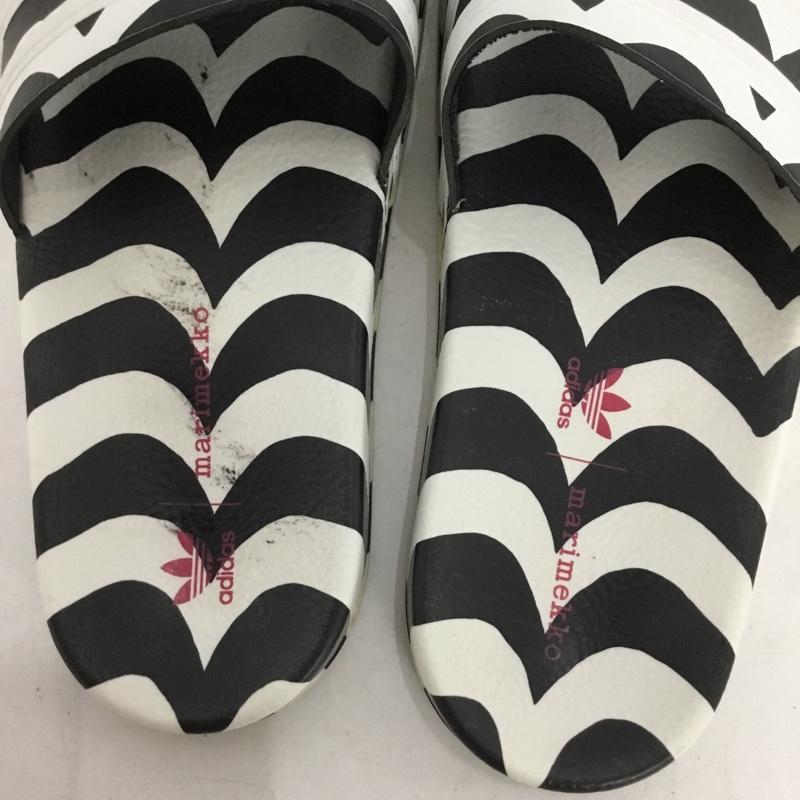 アディダス adidas サンダル サンダル GW7536 Adilette marimekko マリメッコ 24.5cm 24.5cm 総柄 白 / ホワイト / white X 黒 / ブラック / black レディース USED 古着 中古 10153548