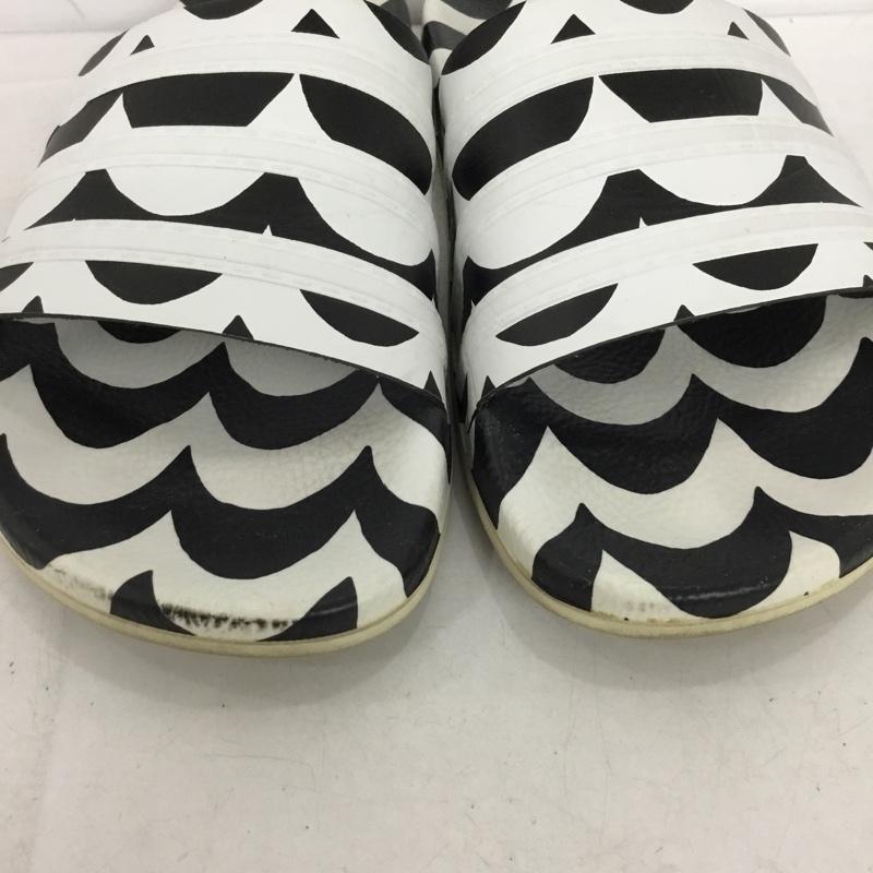 アディダス adidas サンダル サンダル GW7536 Adilette marimekko マリメッコ 24.5cm 24.5cm 総柄 白 / ホワイト / white X 黒 / ブラック / black レディース USED 古着 中古 10153548
