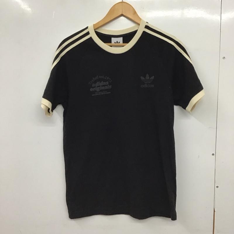アディダス adidas Tシャツ 半袖 半袖カットソー プリントTシャツ クルーネックカットソー ロゴ、文字 黒 / ブラック / black メンズ USED 古着 中古 10153552
