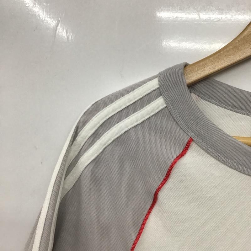 アディダス adidas Tシャツ 半袖 半袖カットソー プリントTシャツ クルーネックカットソー ロゴ、文字 白 / ホワイト / white X 灰 / グレー / gray メンズ USED 古着 中古 10153553