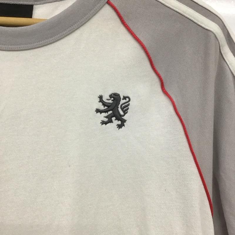 アディダス adidas Tシャツ 半袖 半袖カットソー プリントTシャツ クルーネックカットソー ロゴ、文字 白 / ホワイト / white X 灰 / グレー / gray メンズ USED 古着 中古 10153553