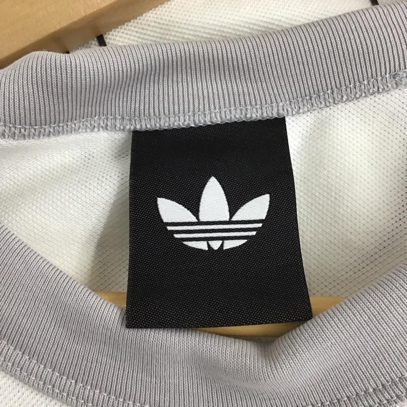 アディダス adidas Tシャツ 半袖 半袖カットソー プリントTシャツ クルーネックカットソー ロゴ、文字 白 / ホワイト / white X 灰 / グレー / gray メンズ USED 古着 中古 10153553