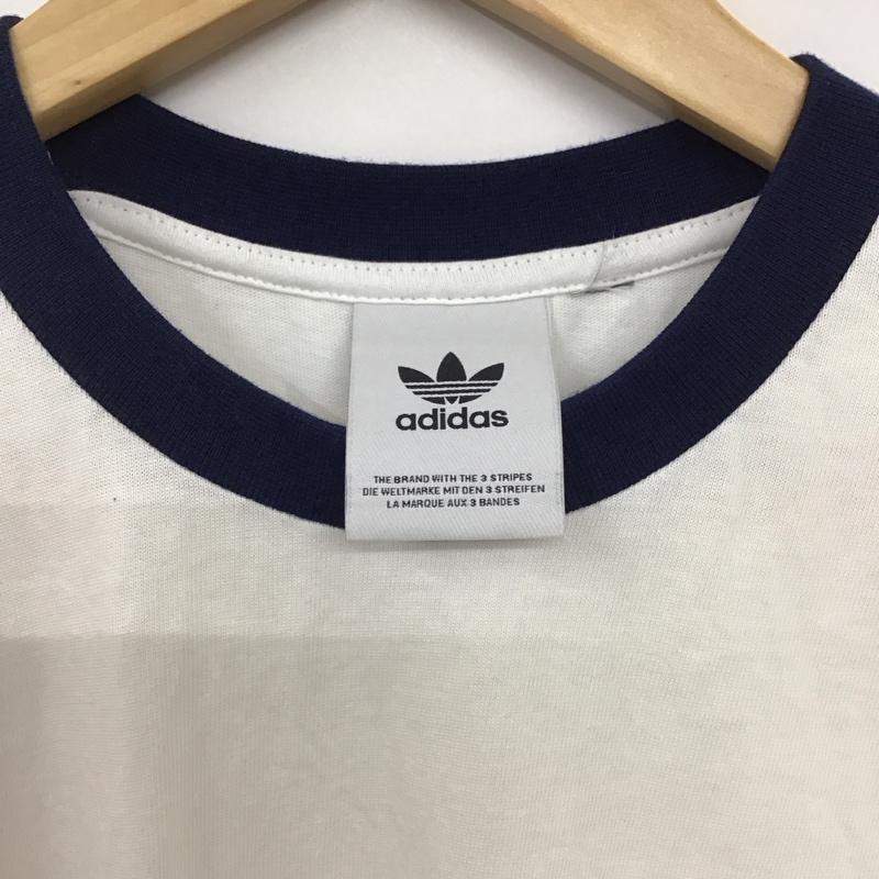 アディダス adidas Tシャツ 半袖 半袖カットソー プリントTシャツ クルーネックカットソー ロゴ、文字 白 / ホワイト / white メンズ USED 古着 中古 10153557