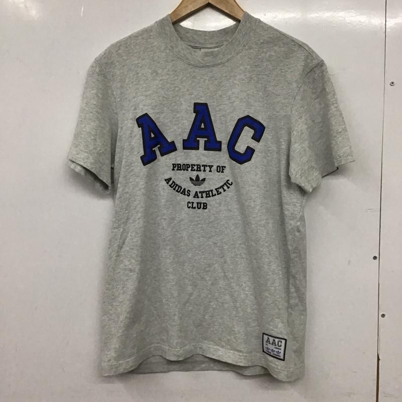 アディダス adidas Tシャツ 半袖 半袖カットソー プリントTシャツ クルーネックカットソー ロゴ、文字 灰 / グレー / gray メンズ USED 古着 中古 10153558