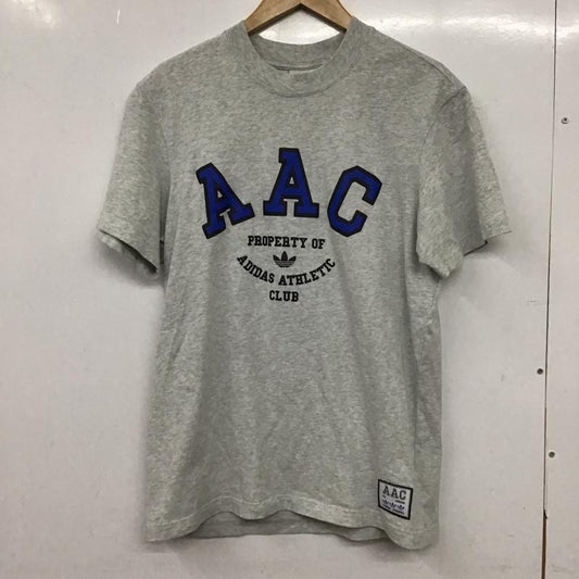 アディダス adidas Tシャツ 半袖 半袖カットソー プリントTシャツ クルーネックカットソー ロゴ、文字 灰 / グレー / gray メンズ USED 古着 中古 10153558