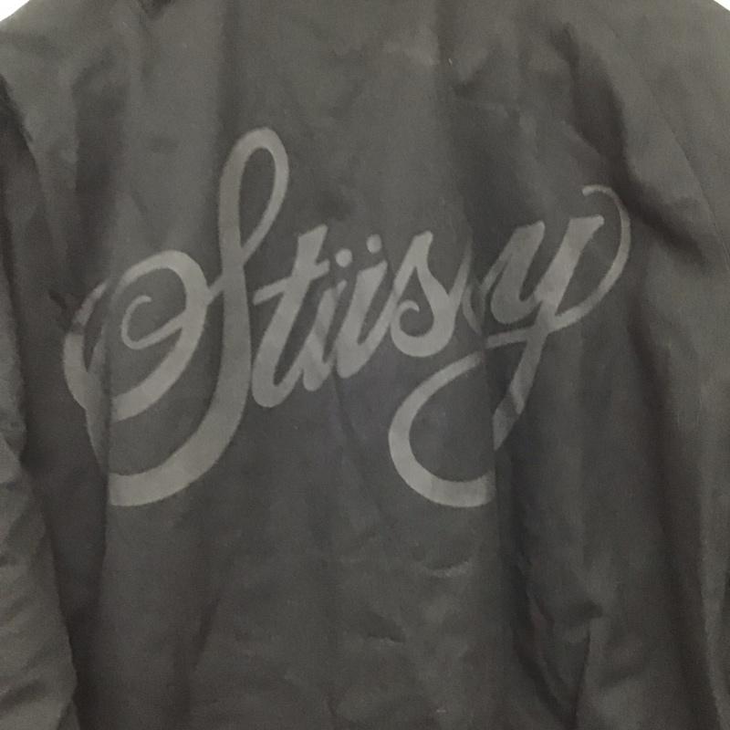 ステューシー STUSSY ジャケット、上着 ジャンパー、ブルゾン カジュアルジャケット アウター ノーカラージャケット L ロゴ、文字 黒 / ブラック / black メンズ USED 古着 中古 10153559