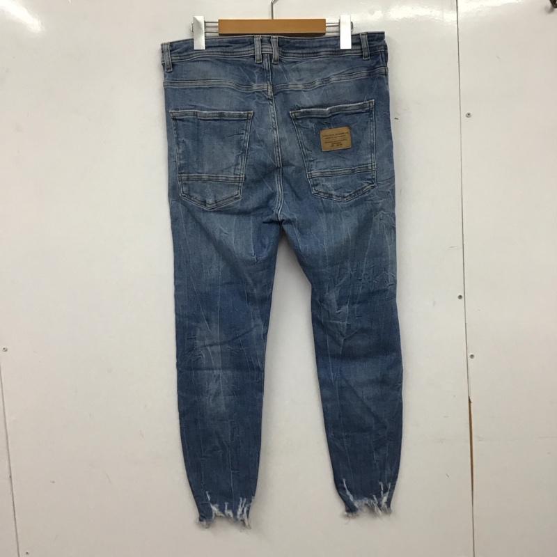 ザラ ZARA パンツ デニム、ジーンズ デニムパンツ スリムパンツ カジュアルパンツ ストレッチパンツ 44インチ ダメージ加工 インディゴ / インディゴ / Indigo メンズ USED 古着 中古 10153560