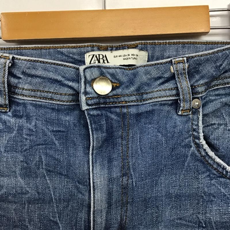 ザラ ZARA パンツ デニム、ジーンズ デニムパンツ スリムパンツ カジュアルパンツ ストレッチパンツ 44インチ ダメージ加工 インディゴ / インディゴ / Indigo メンズ USED 古着 中古 10153560