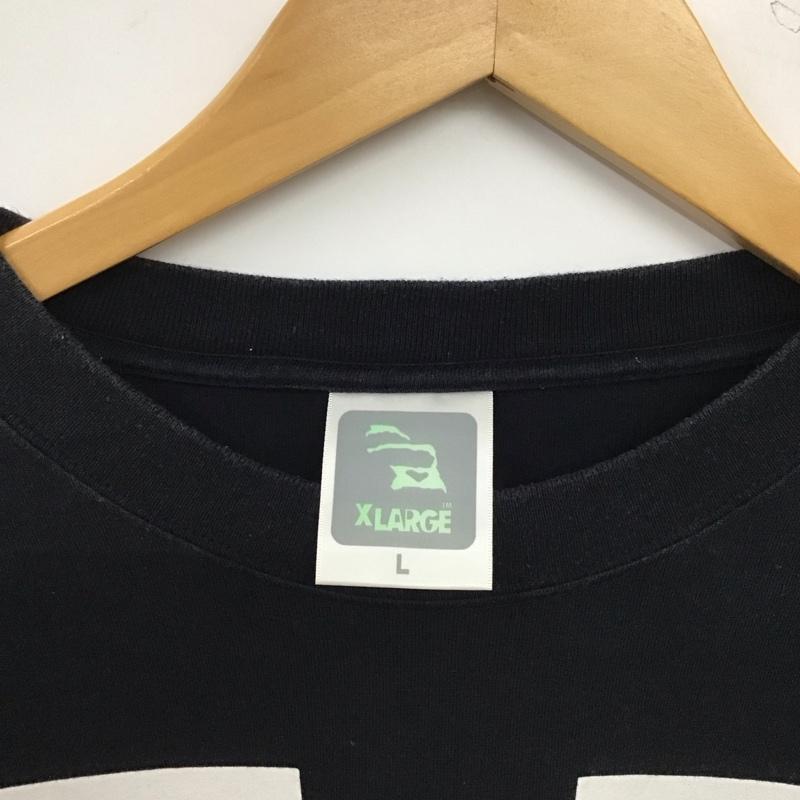 エクストララージ XLARGE Tシャツ 半袖 半袖カットソー プリントTシャツ クルーネックカットソー L ロゴ、文字 黒 / ブラック / black メンズ USED 古着 中古 10153563