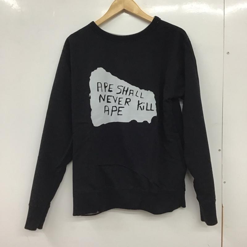 アベイシングエイプ A BATHING APE トレーナー 長袖 長袖トレーナー スウェット クルーネック プルオーバー M プリント 灰 / グレー / gray メンズ USED 古着 中古 10153564